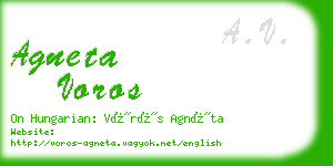 agneta voros business card